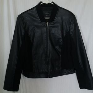 Black Vegan Leather Moto Zip Jacket - image 1